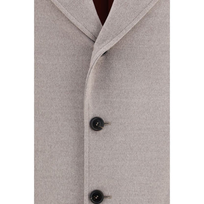 Brunello Cucinelli Beige Wool Oves Aries Coat