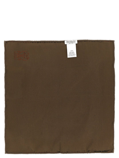 Brunello Cucinelli Brown Silk Scarf