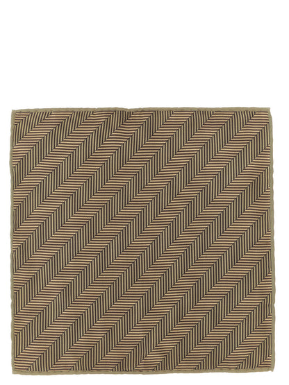 Brunello Cucinelli Beige Silk Pocket Square