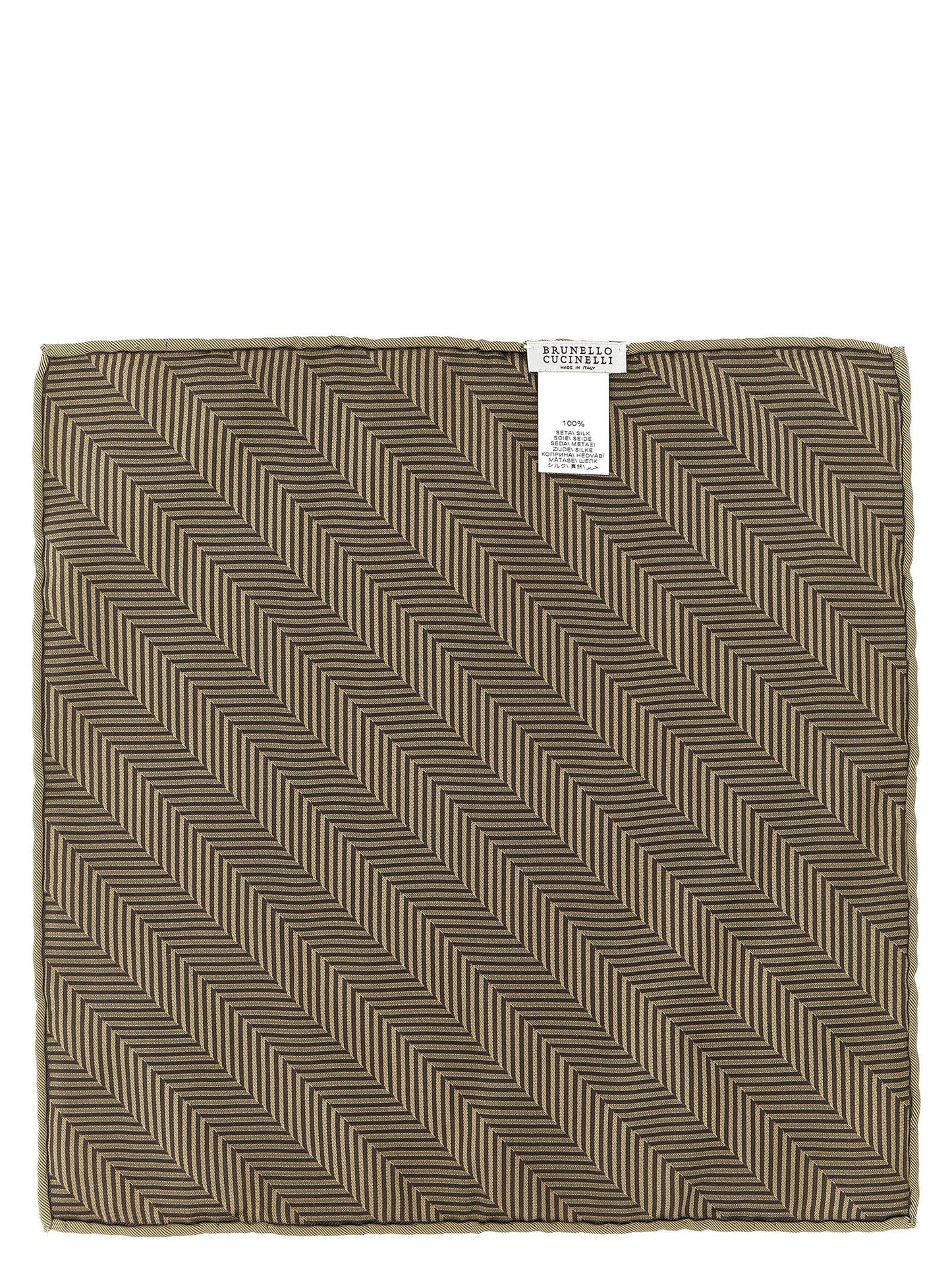 Brunello Cucinelli Beige Silk Pocket Square
