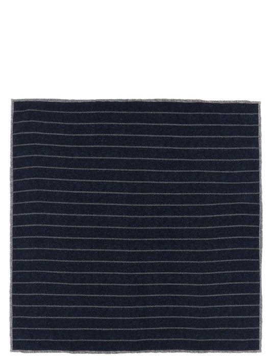 Brunello Cucinelli Blue Silk Pocket Square