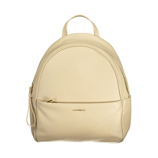Coccinelle Beige Leather Womens Backpack