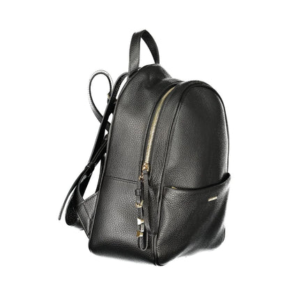Coccinelle Black Leather Backpack