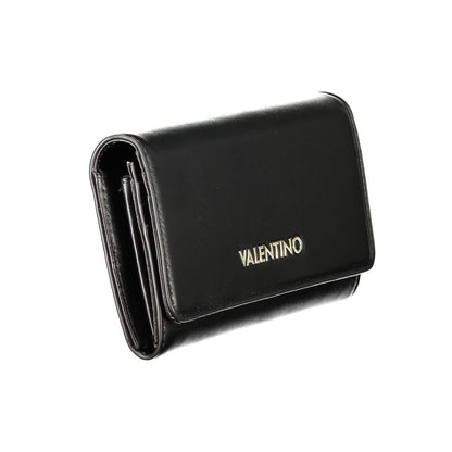 Cardholder Wallet by Mario Valentino for women in polyurethane black features a sleek silhouette, showcasing the sleek Polyurethane Cardholder Wallet design with sophisticated card-organization coin-purse for a premium look.