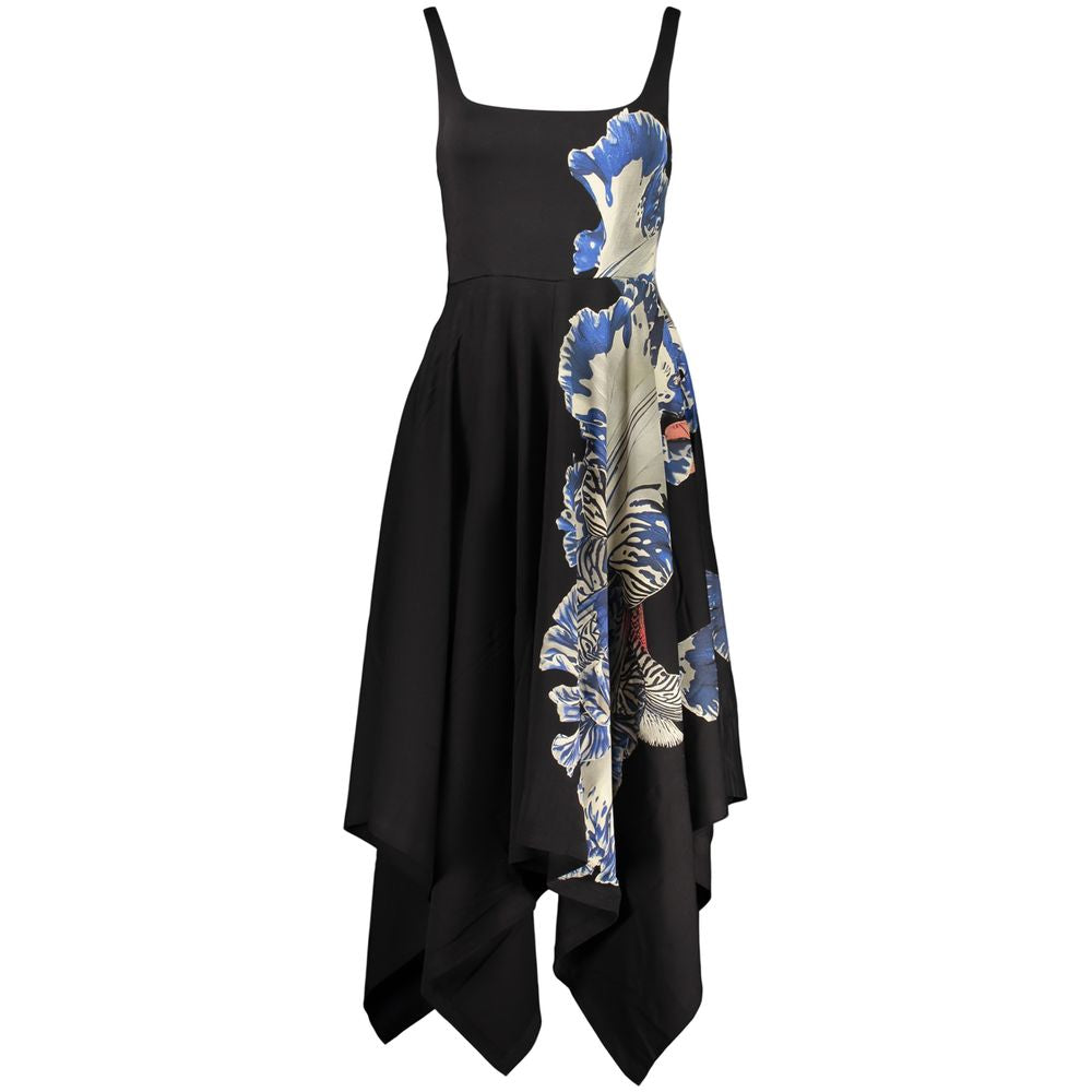 Dress by Desigual for women in cotton black, patterned & print presents a sinuous silhouette, showcasing a sophisticated boat neckline and sleeveless detailed with a sinuous long for a refined finish.