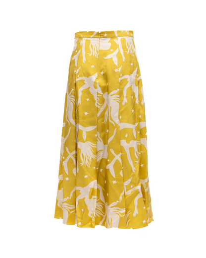 Skirt by Valentino Garavani for women in cotton yellow & print features an relaxed-yet-refined silhouette that elegantly showcases the Women's Maxi Long Skirt design and sophisticated maxi long.