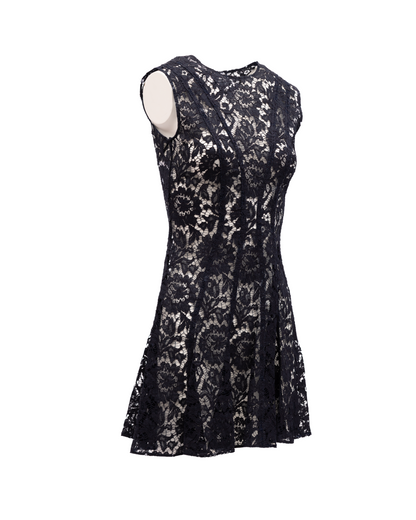 Valentino Garavani Floral Black Lace Mini Dress