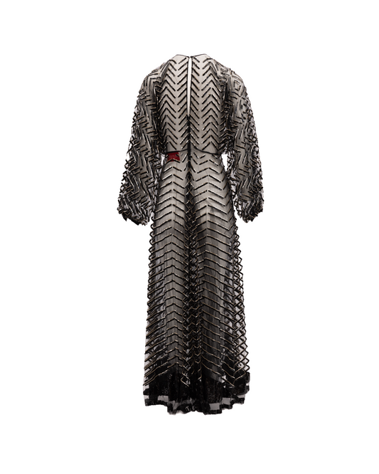 Valentino Garavani Black Embroidered Evening Dress