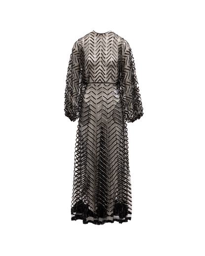 Valentino Garavani Black Embroidered Evening Dress