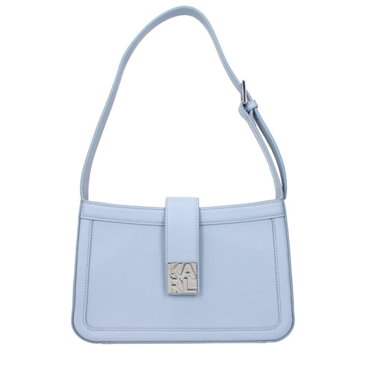 Shoulder Bag by Karl Lagerfeld for women in leather light-blue features a effortless sophistication silhouette, secured by a with ample and versatile shoulder-strap for a effortless sophistication finish.