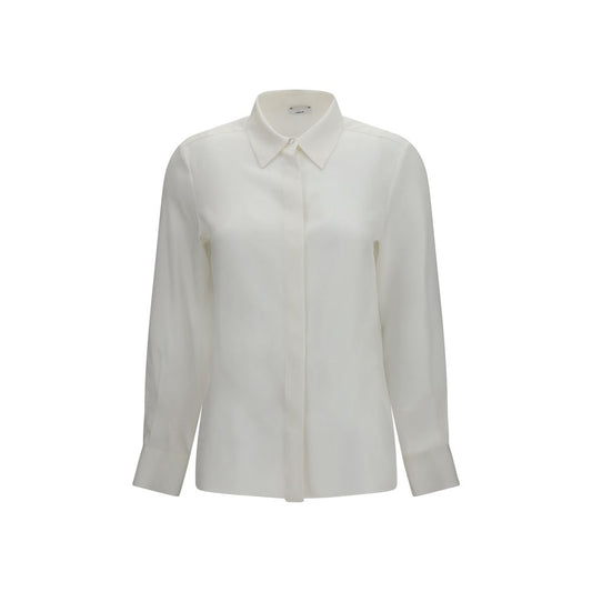 Dress Shirt by Lardini for women in silk white, featuring a nuanced long-sleeve and nuanced for a sophisticated finish.