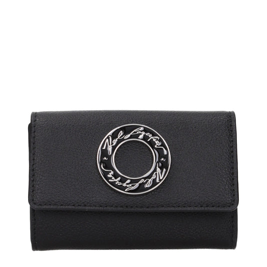 Wallet by Karl Lagerfeld for women in polyester black showcases a enchanting silhouette, artfully detailed with the signature style of the Polyester Wallet and functional coin-purse.