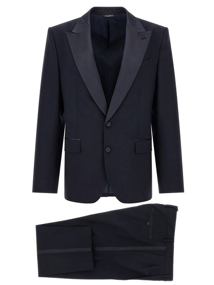 Dolce & Gabbana Blue Virgin Wool Two-Piece Suit