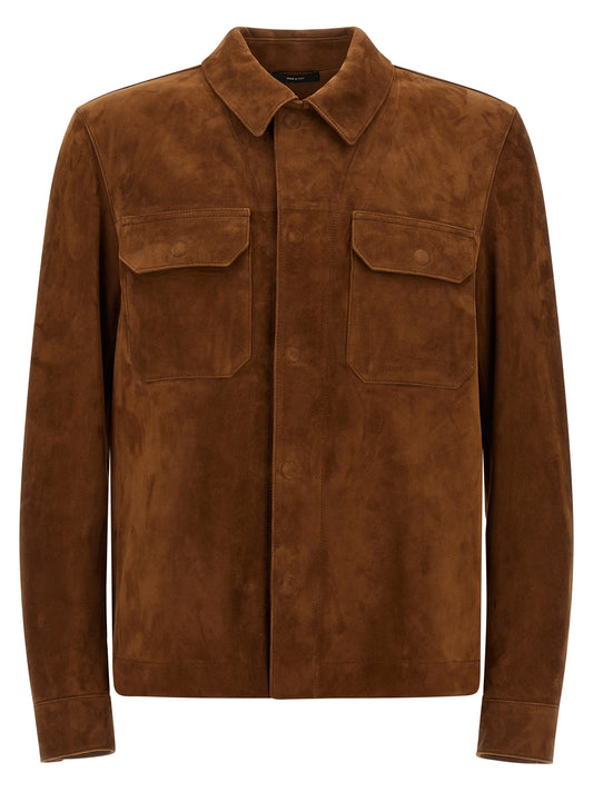 Jacket by Tom Ford for men in lamb leather brown showcases a contemporary silhouette, detailed with a contemporary and premium pockets for a sophisticated finish.