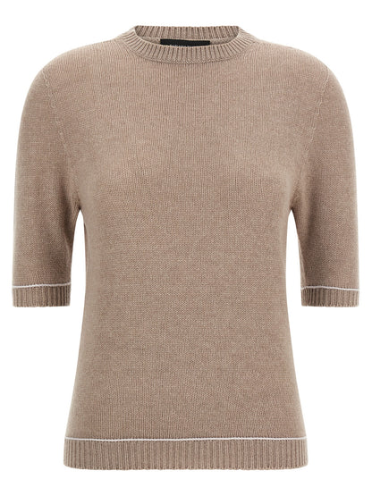 Fabiana Filippi Beige Virgin Wool Cardigan