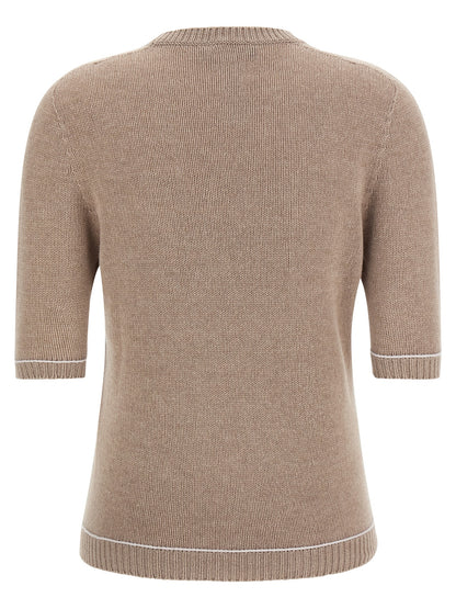 Fabiana Filippi Beige Virgin Wool Cardigan