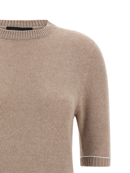 Fabiana Filippi Beige Virgin Wool Cardigan