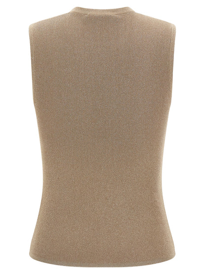 Max Mara Beige Polyamide Sleeveles T-Shirt