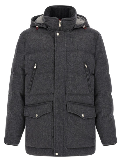 Brunello Cucinelli Gray Wool Parka
