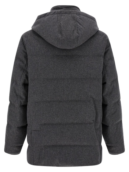 Brunello Cucinelli Gray Wool Parka