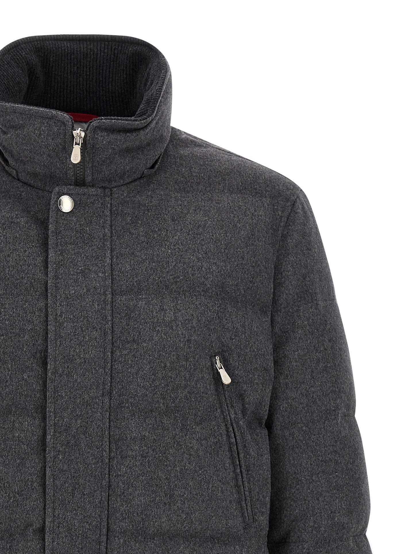 Brunello Cucinelli Gray Wool Parka