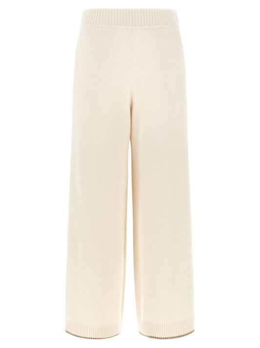 Brunello Cucinelli White Cashmere Athletic Pants