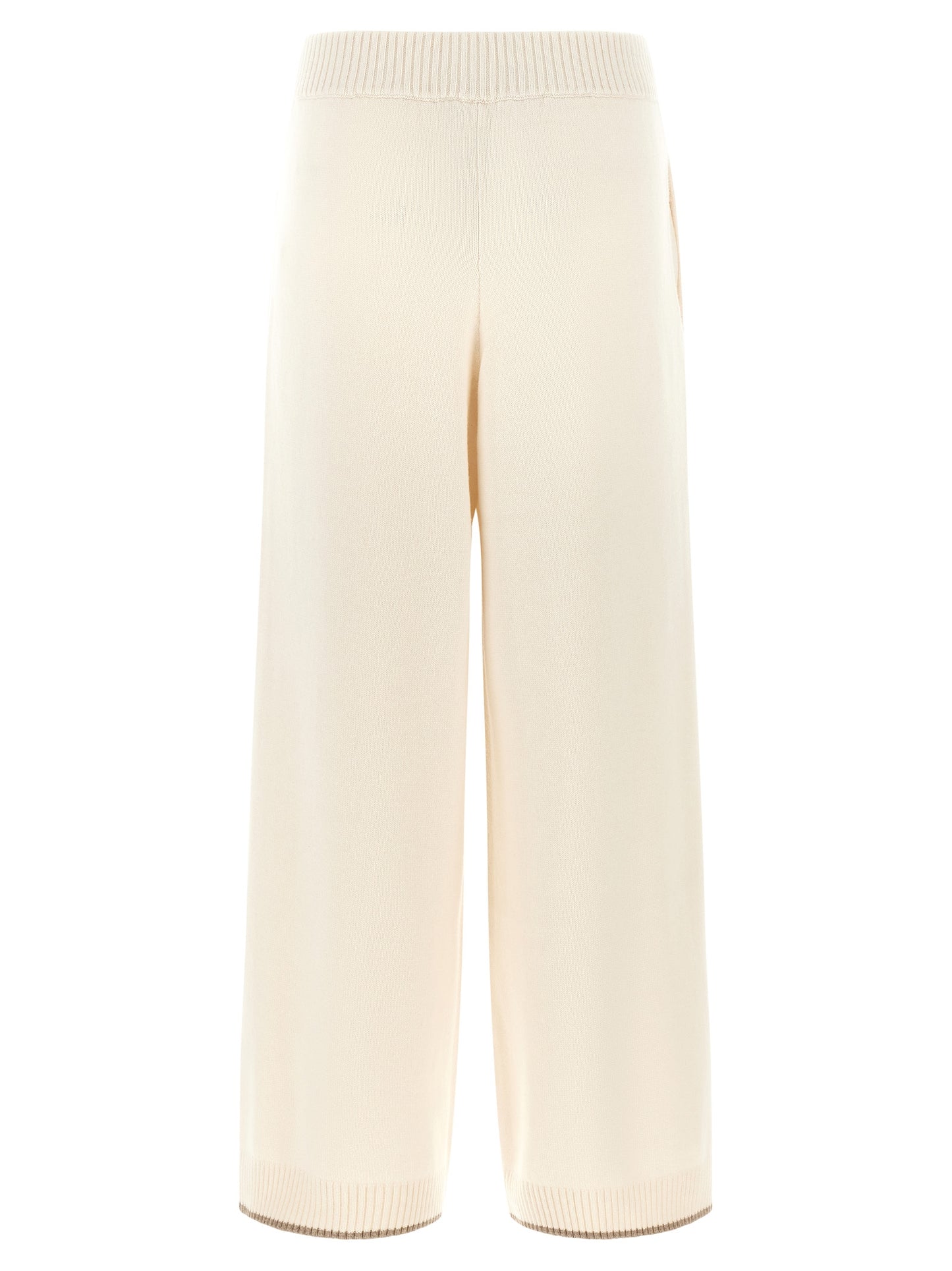 Brunello Cucinelli White Cashmere Athletic Pants
