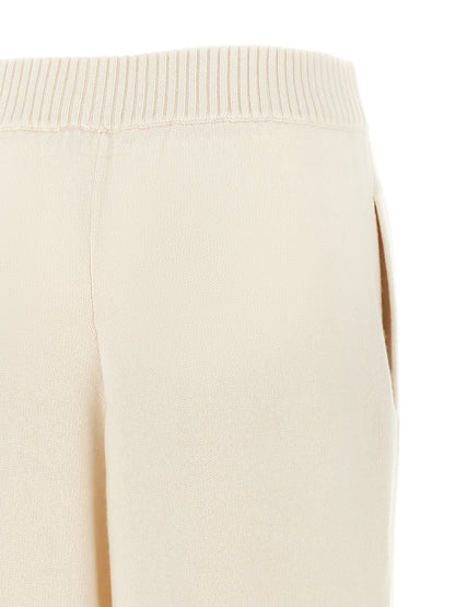 Brunello Cucinelli White Cashmere Athletic Pants