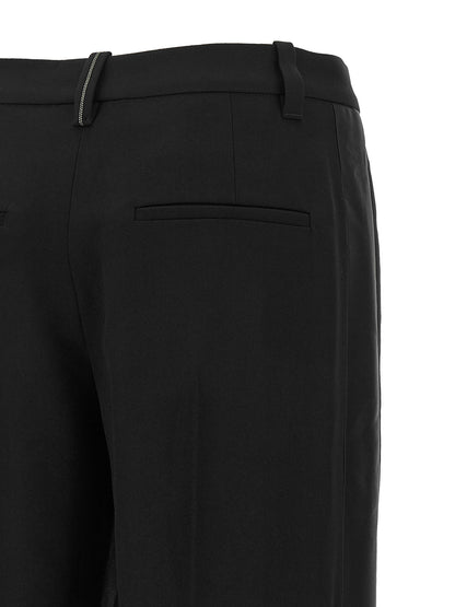 Brunello Cucinelli Black Virgin Wool Casual Pants