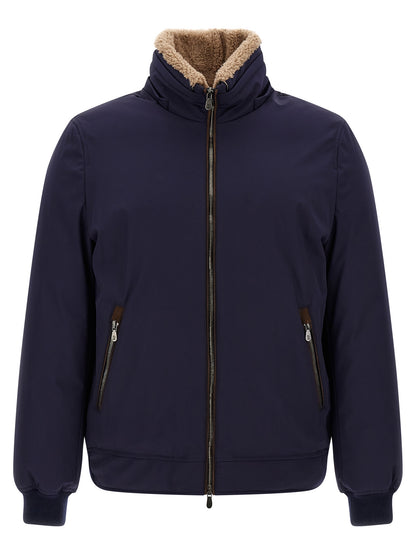 Brunello Cucinelli Blue Polyamide Full-Length Jacket