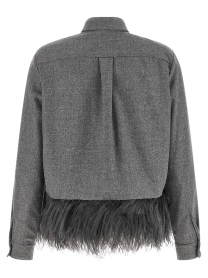Fabiana Filippi Gray Virgin Wool Blouse