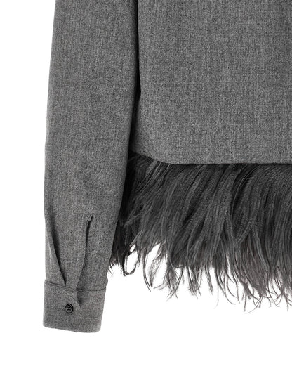 Fabiana Filippi Gray Virgin Wool Blouse