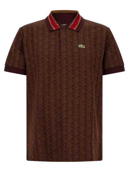 Lacoste Brown Polyester Polo Shirt