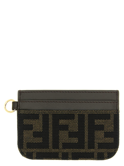 Cardholder Card Case by Fendi for women in polyester cotton & calf leather brown, gold & jacquard showcases a couture-grade silhouette from the Polyester Cotton & Calf Leather Cardholder Card Case collection, highlighting functional card-organization for a couture-grade finish.