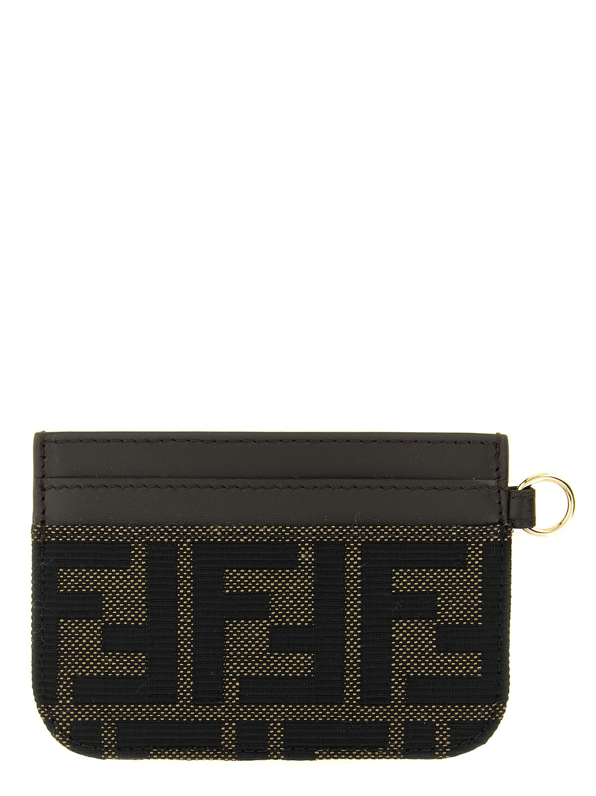 Cardholder Card Case by Fendi for women in polyester cotton & calf leather brown, gold & jacquard features an dynamic silhouette from the Polyester Cotton & Calf Leather Cardholder Card Case collection, highlighting dynamic card-organization for a premium and sophisticated look.