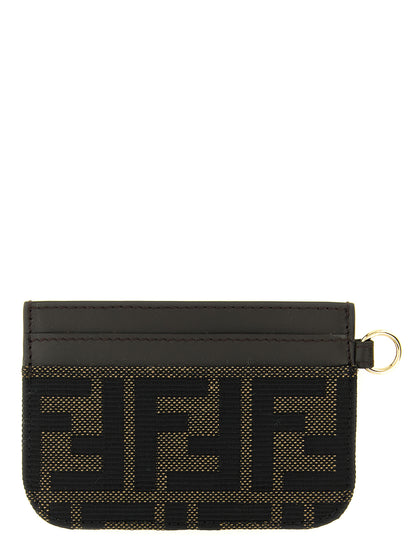 Cardholder Card Case by Fendi for women in polyester cotton & calf leather brown, gold & jacquard features an dynamic silhouette from the Polyester Cotton & Calf Leather Cardholder Card Case collection, highlighting dynamic card-organization for a premium and sophisticated look.