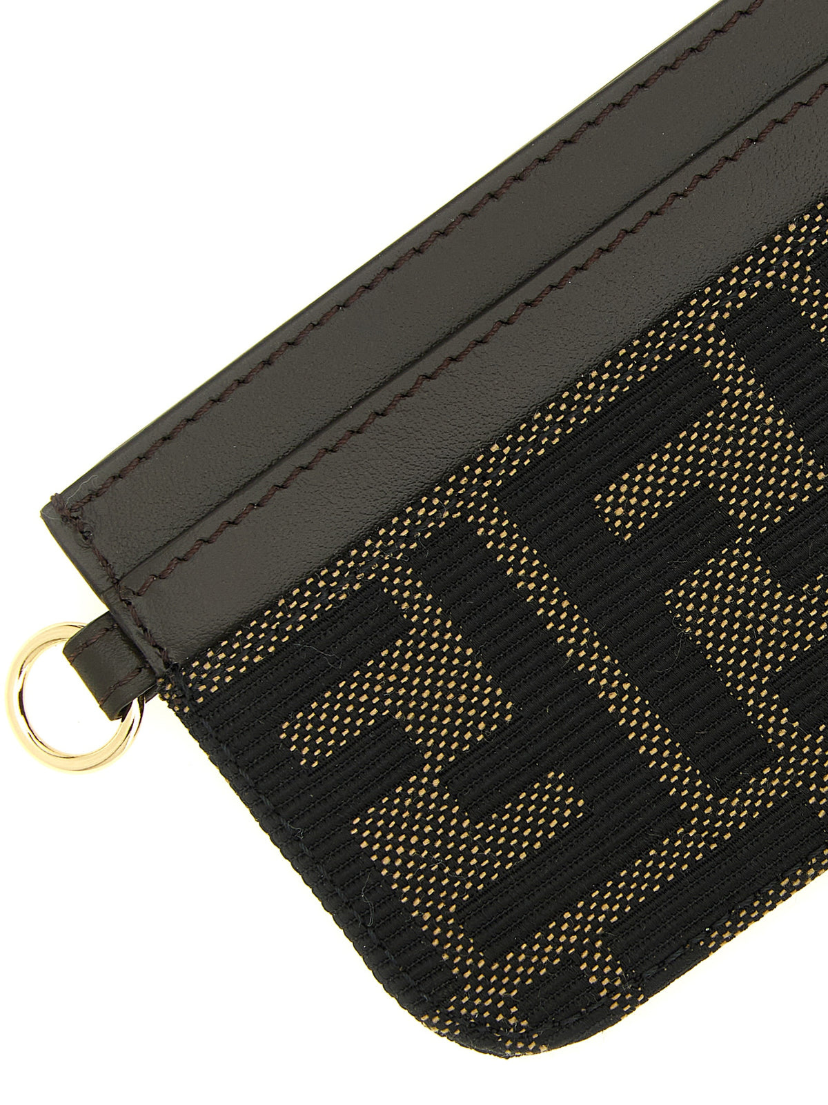 Cardholder Card Case by Fendi for women in polyester cotton & calf leather brown, gold & jacquard features a distinguished silhouette, showcasing the distinguished design of the Polyester Cotton & Calf Leather Cardholder Card Case with refined card-organization.
