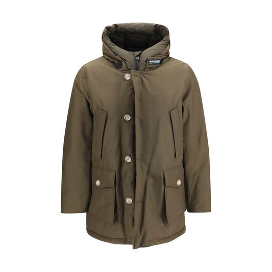 Woolrich Men's Goose Down Duck Hooded &High Collar Polyamide Cotton & Parka - Bicolour