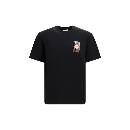 T-Shirt by Casablanca for men in cotton black & print features an on trend silhouette, perfectly showcasing a on trend short-sleeve and crew neckline for an elevated aesthetic.
