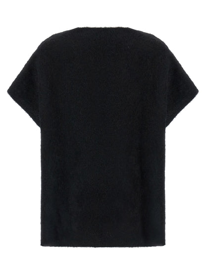 NUDE Black Alpaca Leather Cardigan