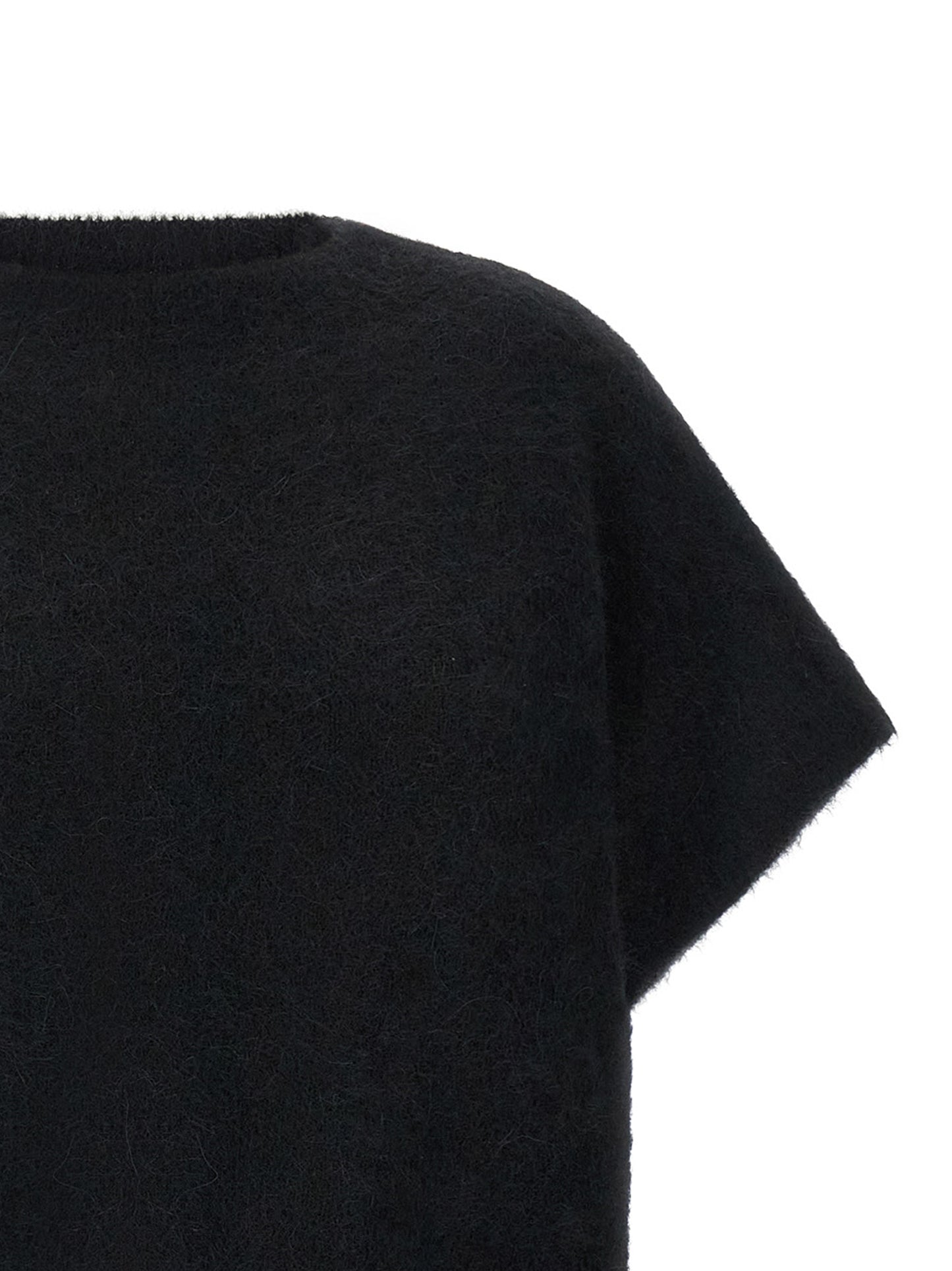 NUDE Black Alpaca Leather Cardigan