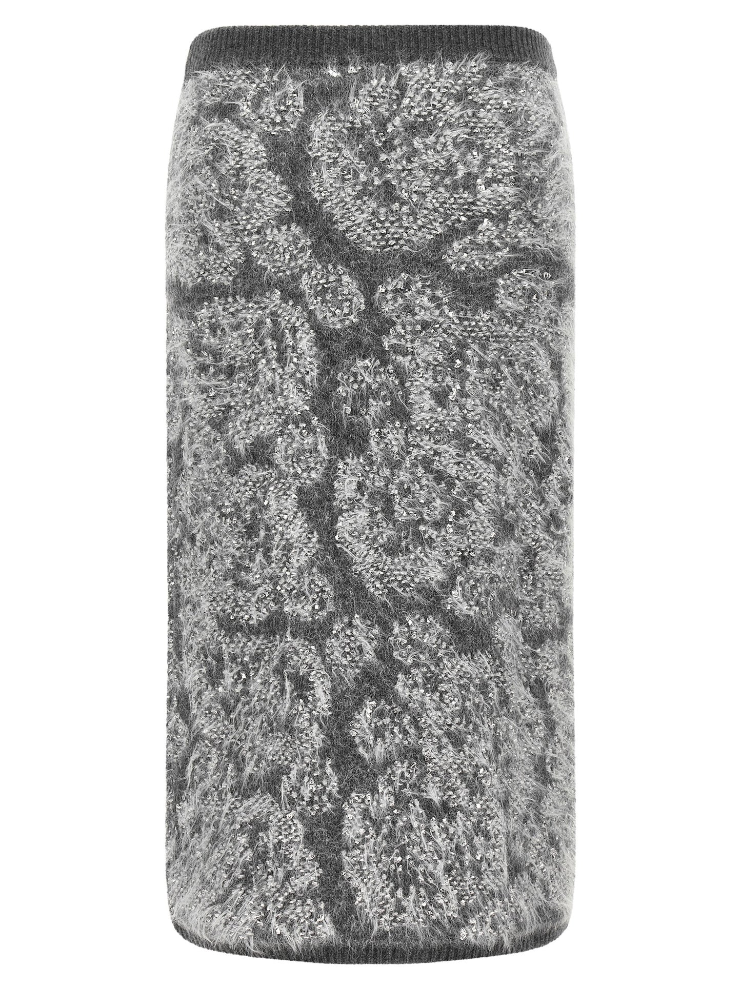 NUDE Gray Wool Midi Skirt