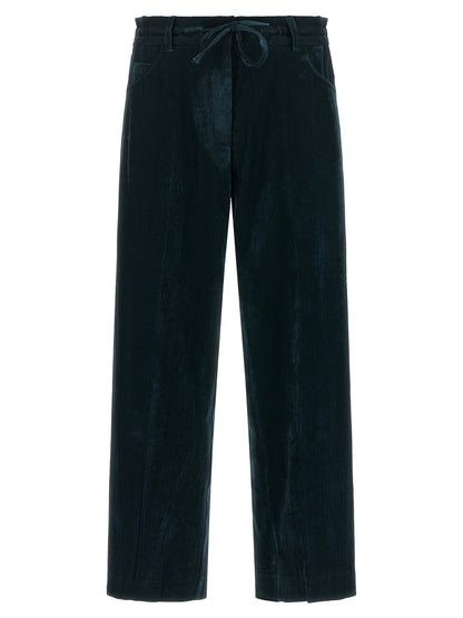 NUDE Blue Viscose Casual Pants