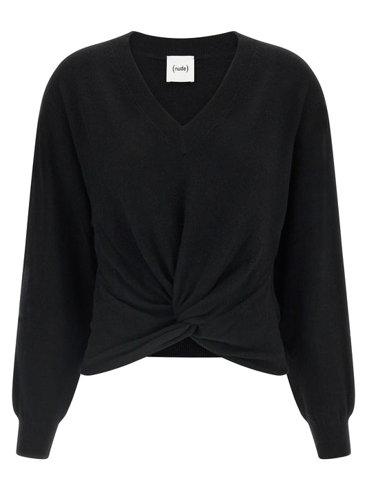 Cardigan by NUDE for women in cashmere viscose black & nude features an impeccable silhouette, showcasing a sophisticated v-neck neckline and detail for a truly impeccable finish.