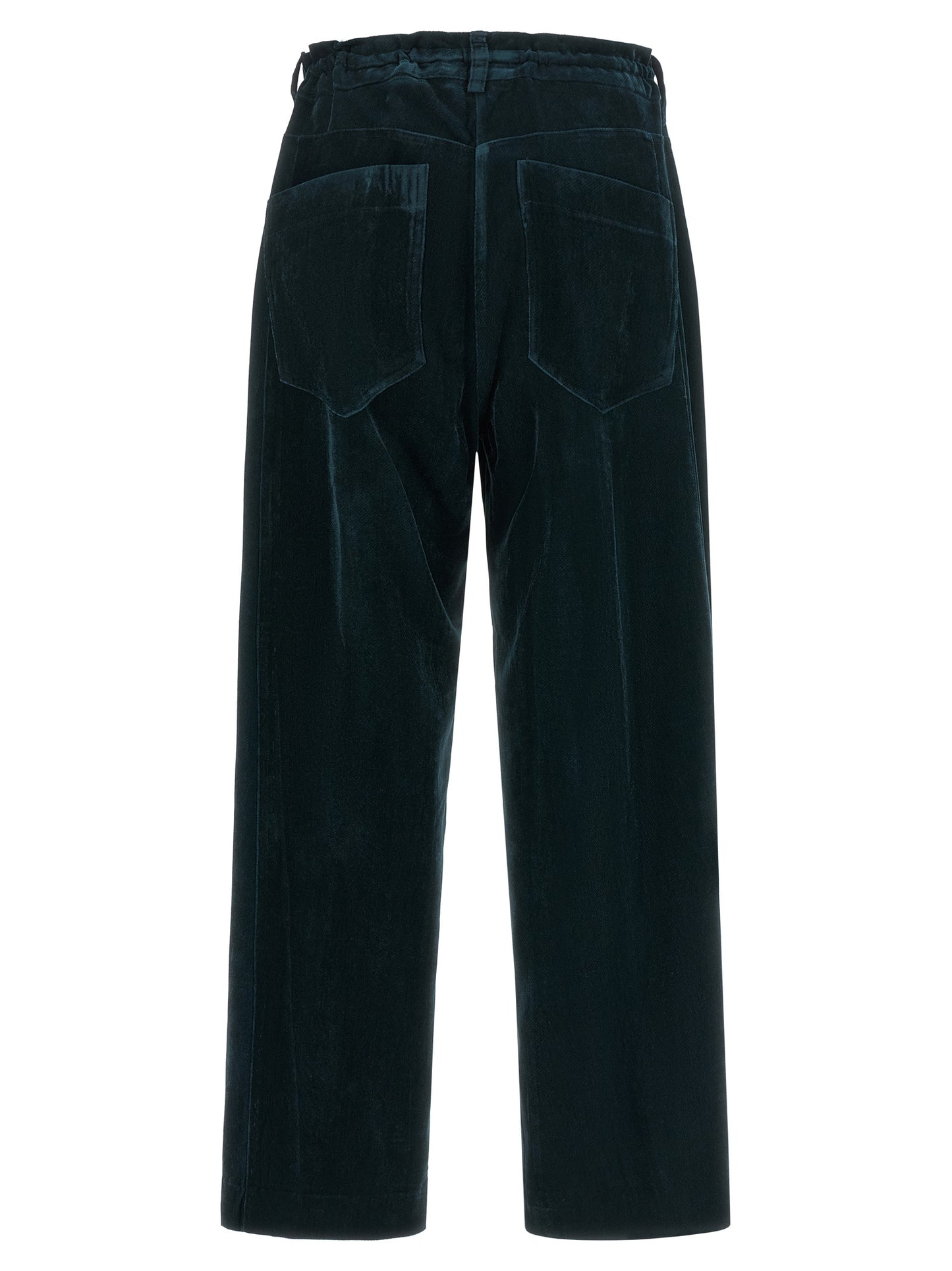 NUDE Blue Viscose Casual Pants