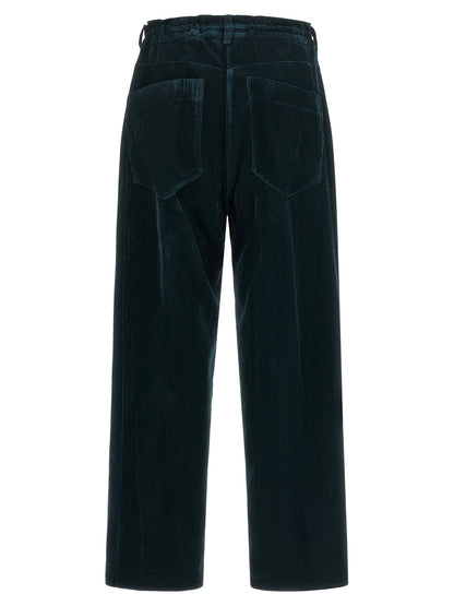 NUDE Blue Viscose Casual Pants