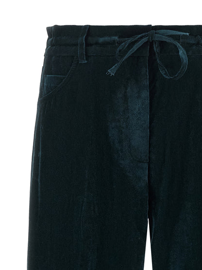NUDE Blue Viscose Casual Pants