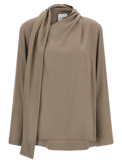 NUDE Gray Viscose Blouse