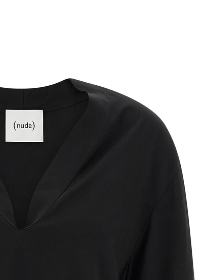NUDE Black Viscose Blouse