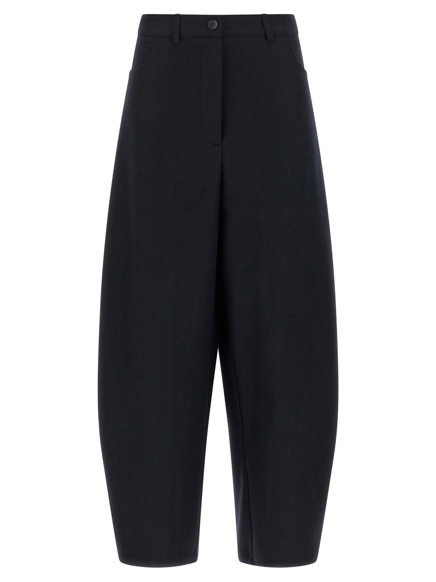 NUDE Black Wool Casual Pants